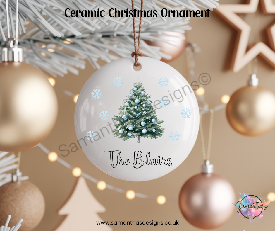 Ceramic Christmas Ornament - Personalised Tree