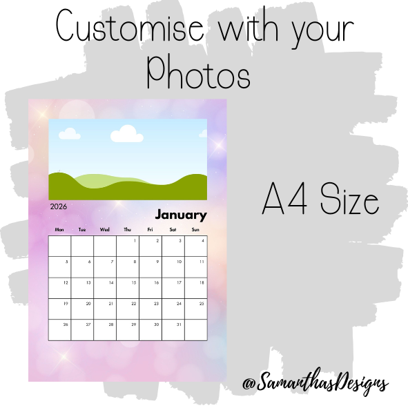 Personalised 2026 Photo Calendar - Pastel Design