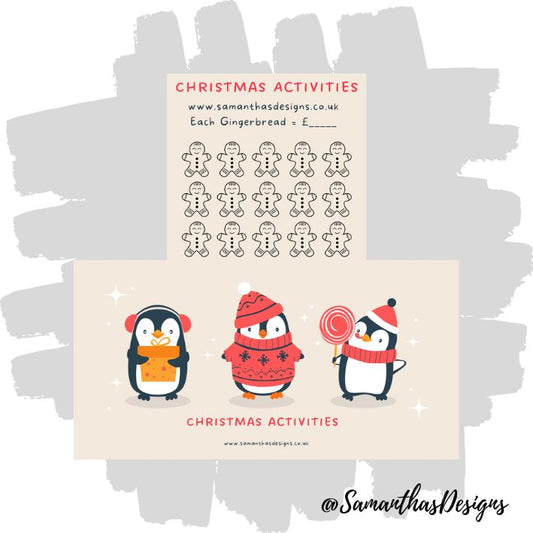 Penguin Christmas Activities Savings Tracker