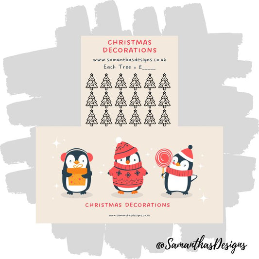 Penguin Christmas Decorations Savings Tracker